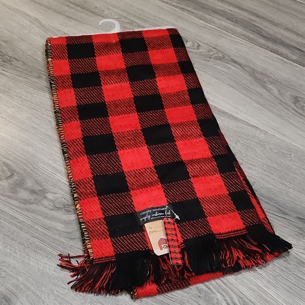 NWT SIMPLY SOUTHERN Reversible Plaid Oversized Blanket Scarf